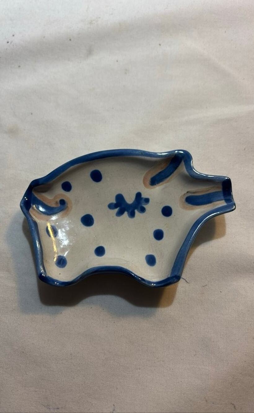 Vintage Hadley Pottery Pig-Shaped Trinket Dish